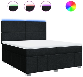 vidaXL Boxspringbett mit Matratze Schwarz 200x200 cm Stoff 3294070