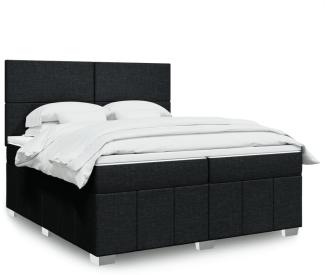 vidaXL Boxspringbett mit Matratze Schwarz 200x200 cm Stoff 3294070