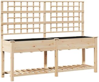 vidaXL Garten-Pflanzgefäß mit Regal Beige 203,5 x 54 x 152,5 cm 42006573