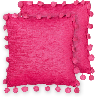 Kissen 2er Set JASMINE 45 x 45 cm Kein Muster Fuchsia