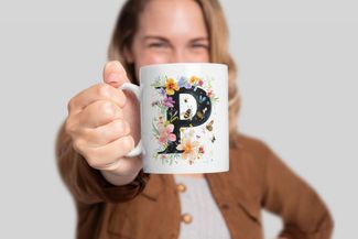 WS-Trend Tasse Name A bis Z und 0 bis 9 Blumen Bienen Kaffeetasse Teetasse Geschenk, Keramik