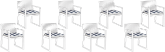 Set mit 8 Sitzkissen Streifenmuster SASSARI 46 x 46 cm Marineblau