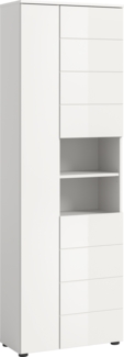Hochschrank (B/H/T: 60x190x34 cm) in weiß hochglanz tiefzieh