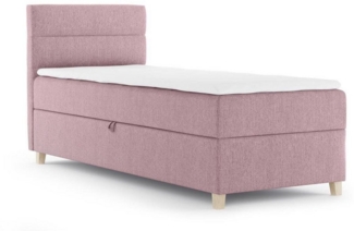 Beautysofa Boxspringbett Velour Bett DONNA MINI mit Matratze, Topper Polsterbett Schlafzimmer
