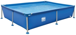 Wehncke Stahlrahmenpool 258 x 179 x 66 cm Blau Swimmingpool Pool