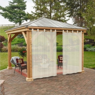 Rosnek Gardine Gaze, wasserdicht, Schlaufen, für Patio Lawn Garden Home Dekoration, (2 St), H×B: 213×132,243×132,274×132