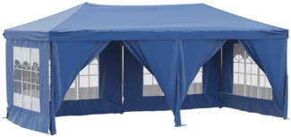 vidaXL Partyzelt Faltbar mit Seitenwänden Blau 3x6 m 93542