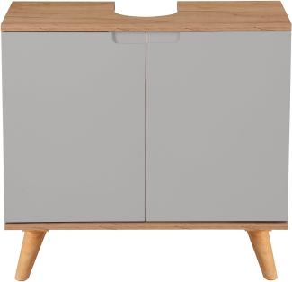 welltime Waschbeckenunterschrank Lund Badunterschrank für wandhängende Waschbecken WC Unterschrank Badezimmerschrank WBU Breite 65cm mit Siphonausschnitt Badschrank