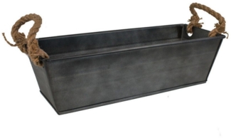 colourliving Blumenkasten Pflanztopf Zinktopf Recta Serie Vintage Black 37cm (1 St), langlebig, dekorativ, handbemalt