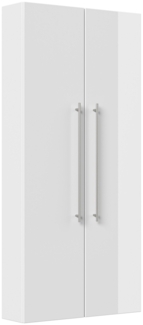 Hochschrank Slimline nur 20cm Tief (BxH) 70x150 cm weiss hochglanz : Weiss hochglanz