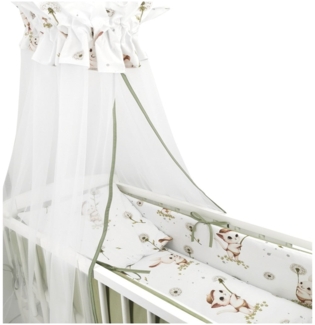 Bettwäsche Wiegenset Katzen Oliv (ohne Wiege)