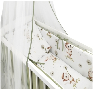 Bettwäsche Wiegenset Katzen Oliv (ohne Wiege)