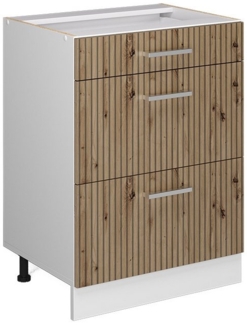 Vicco Küchenunterschrank R-Line, Artisan-Eiche/Weiß, 60 cm mit Schubladen, ohne Arbeitsplatte