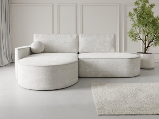 Compleo Ecksofa L MORENO, Designer Couch L, Exklusives Ecksofa, Abgerundete Formen