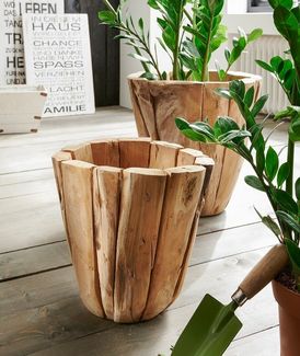 Deko-Holztopf 30cm "Rustic" Teak