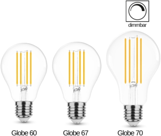 Dimmbare 8 Watt E27 Filament LED Leuchtmittel Birnen A60 E27 Warmweiß 2700K
