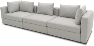 Gartenlounge Sofa 3-Sitzer Bozhana 312x67x96 mit Outdoorbezug silber