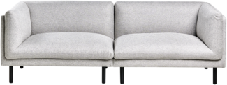 Sofa VORGOD Stoff Hellgrau 3-Sitzer