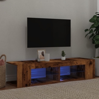 vidaXL TV-Schrank mit LED-Leuchten Altholz-Optik 135x39x30 cm 856323