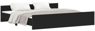 vidaXL Bettgestell mit Kopf- und Fußteil Schwarz 180x200 cm 3203769