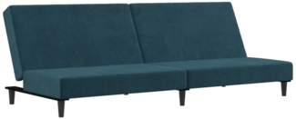 vidaXL Schlafsofa 2-Sitzer Blau Samt 375731