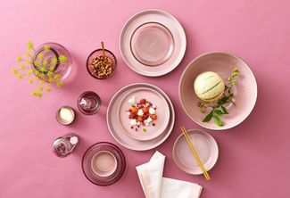 Bitz Tasse mit Untertasse grau / rosa 0,22 l