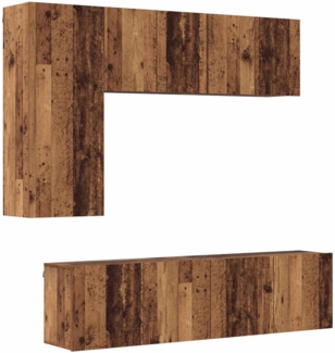 vidaXL TV-Wandmöbel Wandmontiert 5 pcs Altholz Holzwerkstoff 3402770