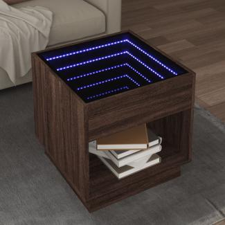 vidaXL Couchtisch mit Infinity-LED Braun Eichen-Optik 50x50x50 cm 847657