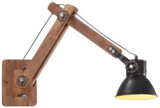 vidaXL Wandleuchte Industrie-Stil Schwarz Rund E27 320577