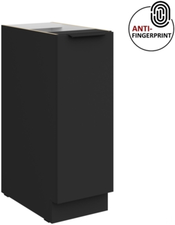 Küchen Unterschrank Schrankauszug 30 cm Küche ARIA Schwarz ultra matt + Schwarz matt, hochwertige Fronten mit Anti Fingerprint Beschichtung Küchenzeile Küchenblock