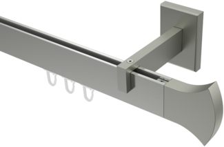 Innenlauf-Gardinenstangen-Set Smartline Conex 300 cm (geteilt in 3 x 100 cm), 1-läufig, 14x35 mm Edelstahl-Optik
