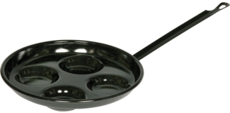RIESS 0294-022 Augenpfanne Ø 26 cm, Emaille, schwarz / Spiegeleipfanne