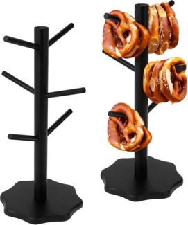 Auledio Servierständer Brezelständer Bambus 33cm 6-armig für Restaurants,Cafés,Bars,Küche, (2-tlg)