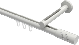 Innenlauf-Gardinenstangen-Set Siteno Zoena 480 cm (geteilt in 3x160 cm), 1-läufig, 20 mm Ø Weiß