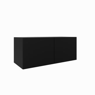 MEBLINI TV-Schrank 100cm Lang - Fernsehschrank - TV Lowboard Industrial - Unterschrank für Fernseher - TV-Unterschrank - TV-Schrank - Hängeschrank - LION - 100x40x41cm - Schwarz Matt