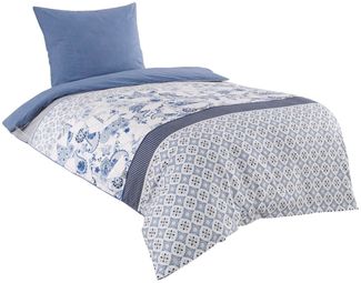 Visaggio Bettwäsche 100% Baumwolle Bettbezug Set in 6 Größen, Renforcé, 2 teilig, moderne Wendebettwäsche Paisleymuster und Streifen