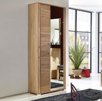 Lomadox Garderobenschrank GOCH-36 mit Spiegeltür Eiche Sonoma hell B/H/T 74x200x40cm