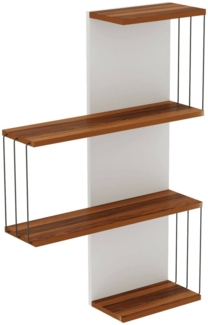 Dmora Regal Batilda, Gestell, Wandregal, Mehrzweckregale, 64x19h96 cm, Eiche und Weiß