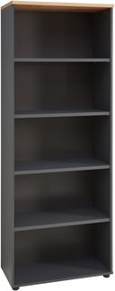 Aktenregal >Memphis< in Graphit / Artisan Eiche Dekor - 75x197x38 (BxHxT)