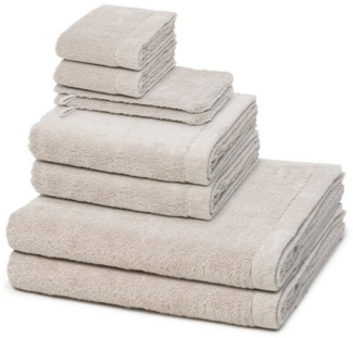 Cawö Lifestyle 8 tlg. Frottier-Set - 2 X Handtuch (50 X 100cm), 2 X Duschtuch (70 X 140cm), 2 X Gästetuch (30 X 50cm), 2 X Waschhandschuh (16 X 21cm) - 520 g/m2 - Travertin