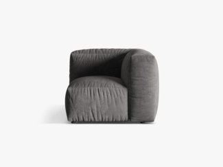 Micadoni Eckmodul Martina 1-Sitzer Klein Samt Grau