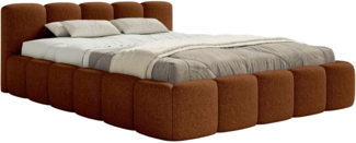 Selsey 'Cloudy Low' Polsterbett 160x200 mit Bettkasten und Lattenrost, hydrophobe Chenille, Kupfer