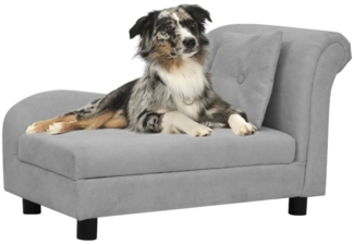 vidaXL Hundesofa mit Kissen Grau 83x44x44 cm Plüsch 171100