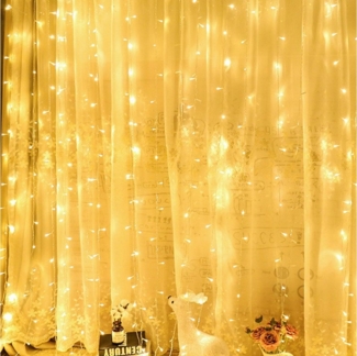 Rosnek LED-Lichtervorhang LED Lichternetz Lichtervorhang Lichterkette,USB,für Weihnachtsfeier, 192-flammig, 2Mx2M