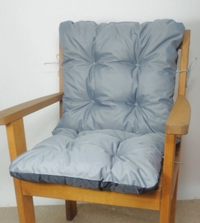 Rattani Hochlehnerauflage Polster Kissen für Gartenstuhl Gartenmöbel 100 x 50 Outdoor, Wasserabweisend. Extra dicke Füllung. Bindebänder.