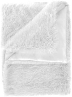 Heckett Lane Perle Felldecke Kuscheldecke Zotteldecke Plaid 140x200 Misty White