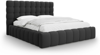 Micadoni Stauraumbett mit Kopfteil Mamaia Strukturierter Stoff Dunkelgrau 200x200