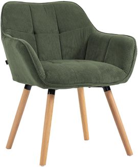 CLP Esszimmerstuhl Vienna Cordbezug mit Rückenlehne gepolstert bis 150 kg belastbar,grün natura