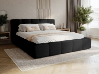 Compleo Polsterbett modern und elegant, Designerbett, Wolkenbett LARAS (TOPSELLER Stauraumbett MADE IN EU), mit Bettkasten und Lattenrost
