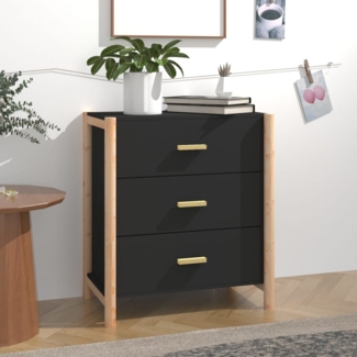 vidaXL Sideboard Schwarz 62 x 38 x 70 cm Holzwerkstoff [345673]